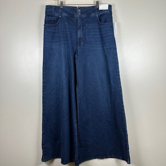 Jessica Simpson Denim - Jessica Simpson Women's 16 Super Wide Leg Jeans Willow Dark Wash High Rise NEW